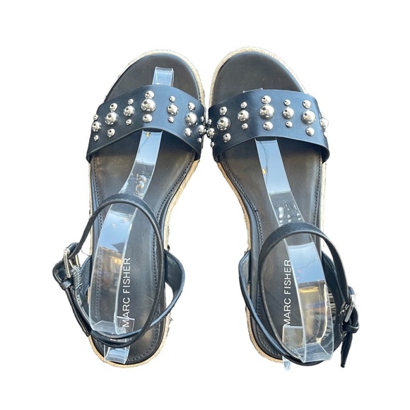 Marc Fisher Black Platform Espadrille Sandals Womens Shoes Size 7 - Picture 6 of 11